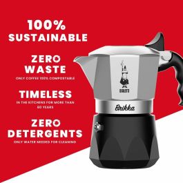 Cafetera Italiana Bialetti BRIKKA Negro Aluminio 2 Tazas