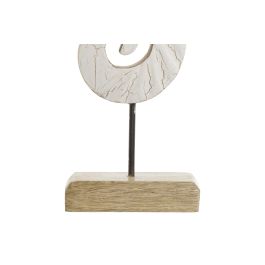 DKD Home Decor Decoración Mediterraneo Blanco Natural Mango Metal Caballo Hecho a Mano 5 x 38 x 12 cm