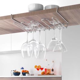 Metaltex Colgador estante para copas 'my-crystal' 38x26x7cm, capacidad 12/16 copas