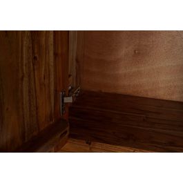 DKD Home Decor Aparador Ondulado acacia Colonial alpino Marron Claro Negro 100 x 40 x 77 cm 3 Cajones 1 Puerta Acacia