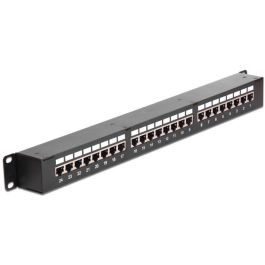 DELOCK 43295 Panel de Parcheo 19" para Rack, 24 Puertos Cat.6, Acoplador, Negro
