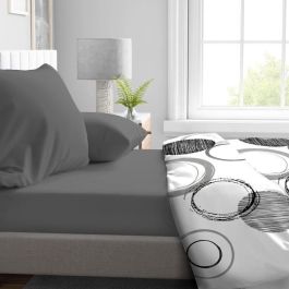 Home Linge Passion HP71766 Sábana Bajera Ajustable 140x190 cm + Capó 30cm Microfibra Gris Antracita