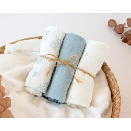 KioKids Set de 3 Muselinas 70x70 cm, Viscosa de Bambú y Algodón, Azul, Blanco y Estampado de Aviones, para Bebé +0 Meses Precio: 11.979. SKU: B1E7X9FH8M