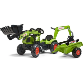 Falk Retroexcavadora de pedal CLAAS Arion 410 con excavadora - Pala frontal articulada - Volante con bocina - Remolque de caja abierta - Desde 2 años Precio: 153.58999964. SKU: B1FAG84NPY