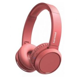 Philips TAH4205RD/00 Auriculares Inalámbricos Diadema con Micrófono, Bluetooth 5.0, Graves Potentes (Bass Boost), 29h Batería, Carga Rápida, Plegables, Rojos