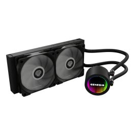GENESIS NLG-2319 Kit de Refrigeración Líquida para Carcasa de Ordenador, 2 Ventiladores, Iluminación LED RGB Multicolor, Negro