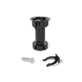 Emuca Lote de 10 kits de pies niveladores para mueble Bone, con base premontada, altura 100mm, regulable 98-115mm, Plástico, Negro