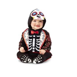 My Other Me Disfraz Bebé Día de los Muertos Multicolor Talla 0-6 Meses con Body, Capucha y Patucos