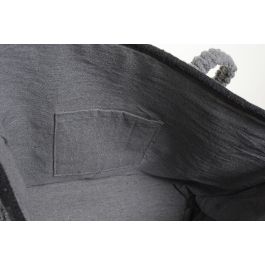 DKD Home Decor Bolso Boho Gris Algodon 48 x 36 x 16 cm
