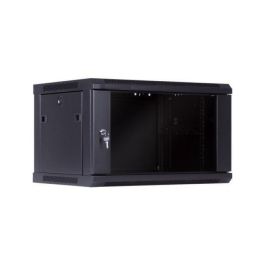 MicroConnect Armario Mural Rack 19" 12HU Fondo 450mm Negro. Chapa de Acero, Puerta Cristal Templado.