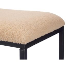 Banco Borreguito Beige Giftdecor 81x42x38 cm - Metal y Tela Banco Borreguito Beige Giftdecor 81x42x38 cm - Metal y Tela