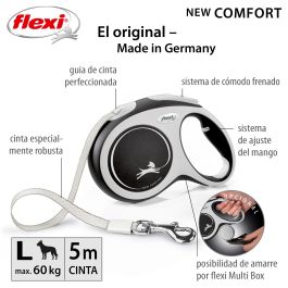 Correa Flexi New Comfort L Cinta 5M Negro Correa Flexi New Comfort L Cinta 5M Negro