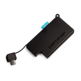 Veho Pebble Pokket Power Bank Batería Externa 1000mAh Micro de Emergencia Ultra Delgada para Llavero Negro