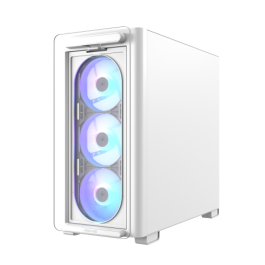 Asus A23 PLUS TG ARGB WHITE - Torre PC Blanco, micro ATX/Mini-ITX, 3x120mm Ventiladores, Ref. 90DC00K3-B19010