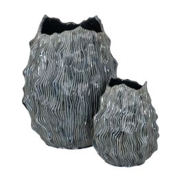 Jarrón Azul Cerámica Decoración 26 X 26 X 31,50 cm