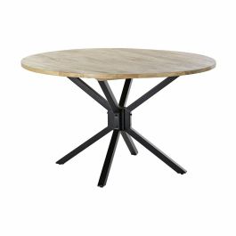 Mesa de Comedor DKD Home Decor 127 x 127 x 75 cm Natural Negro Metal Aluminio Madera de mango Precio: 327.49999997. SKU: S3033761