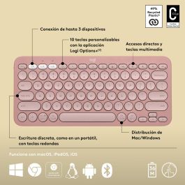 Logitech Teclado Pebble Keys 2 K380s Bluetooth, Diseño Delgado y Minimalista con Plástico Reciclado