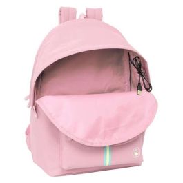 El Ganso Basics Mochila Doble para Portátil 15,6" + USB, Rosa, 31x44x18 cm