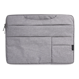 Q-connect Funda para Portátil 15,6'' con Asas Retractiles, Cremallera y 3 Bolsillos Exteriores, Gris