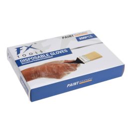 Fx Tools Guantes de Polietileno Desechables Transparentes con Relieve - Caja de 200 Unidades (28x29 cm)