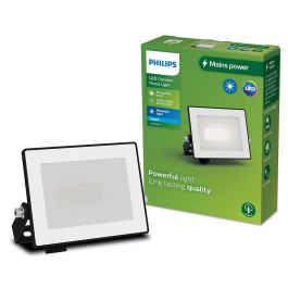 Philips Foco Proyector LED Exterior 10W 5000K 950 lm Luz Fría IP65 Negro para Jardín Garaje Fachada Lois