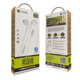 Muvit Auriculares E58 Tipo C con Materiales Reciclados - Sostenibles y Ergonómicos Muvit Auriculares E58 Tipo C con Materiales Reciclados - Sostenibles y Ergonómicos