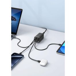 eSTUFF Cargador Multi PD GaN 120W 4 Puertos (2 USB-C + 2 USB-A) Carga Inteligente para Portátil, Tablet y Móvil