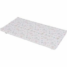 Tineo Colchón nómada Globos para Bebé 120x60x4 cm Blanco. Colchoneta de viaje extraíble con base aislante y funda con asa.