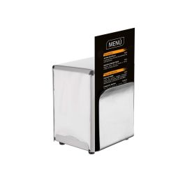 Inde Servilletero con Porta Menú Inoxidable My Bar - 11,8 cm Ancho x 14,8 cm Alto (12 Unidades)