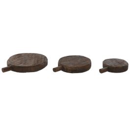 Tabla Cortar Colonial DKD Home Decor Negro Marron 25 x 4 x 30 cm Set de 3