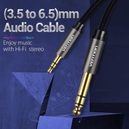 Vention BAIHF Cable Audio Estéreo Jack 3.5mm a 6.5mm Macho Trenzado Bañado en Oro Bidireccional 1m Gris Vention BAIHF Cable Audio Estéreo Jack 3.5mm a 6.5mm Macho Trenzado Bañado en Oro Bidireccional 1m Gris
