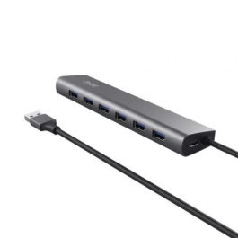 Trust Halyx Hub USB 3.2 Gen1 Gris con 7 Puertos USB-A y 1 Puerto USB-C