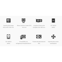 Coolbox CAJA MATX M680 USB-C 3.2 GEN1 FTE.BASIC500 500W Caja Ordenador Micro ATX Negra