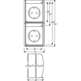 BUSCH-JAEGER 20-02EW-53 Enchufe con tapa abatible, vertical, IP44, gris/azul