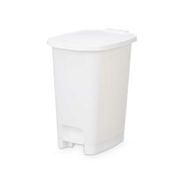 Papelera con Pedal ABK-142 2 Blanco Plástico 25 L (6 Unidades)