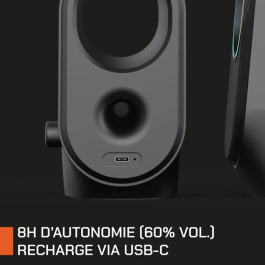 Nova Gaming Altavoces Bluetooth para Juegos Cygnus con LED RGB, Negro