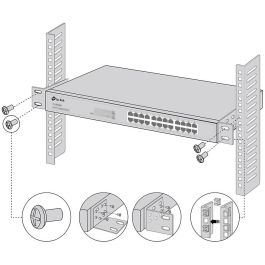 TP-Link Omada RackMount Kit-13: Kit de Montaje Metálico Negro para Instalar Switches y Controladores de Red en Rack