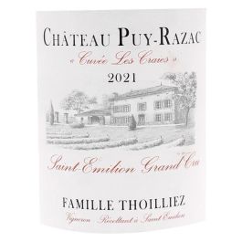 Château Puy-Razac Cuvée Les Craies 2021 Saint-Emilion Grand Cru - Vino tinto Burdeos Château Puy-Razac Cuvée Les Craies 2021 Saint-Emilion Grand Cru - Vino tinto Burdeos