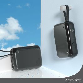 4smarts Powerbank Pocket 10000mAh con cable USB-C integrado, 30W, gris espacial para móvil