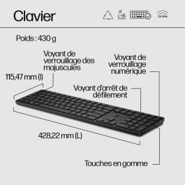 HP 450 Teclado Inalámbrico Programable, Comodidad, Productividad y Estilo Personalizable para Trabajar Más Rápido y Eficaz