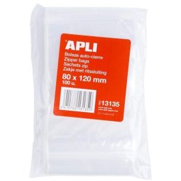 Apli Bolsas Autocierre 80x120 mm LDPE Transparente Pack 100 Unidades Precio: 1.88999943. SKU: BIX13135