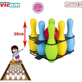Vicam Juego de Bolos, Incluye 6 Bolos y 1 Bola, Alto Bolo 28 cm, Modelos Surtidos