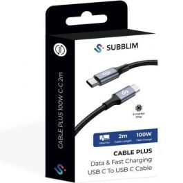 Cable USB-C a USB-C Subblim SUBCAB-C10002 2 m Negro Cable USB-C a USB-C Subblim SUBCAB-C10002 2 m Negro