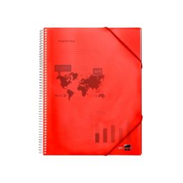 Carpeta Liderpapel Escaparate Con Espiral 10 Fundas Polipropileno Din A4 Rojo