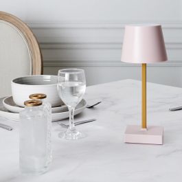 Home Deco Factory Lámpara Led Táctil Rosa 12 COB, 3 Intensidades, Pilas AAA, Decoración Moderna