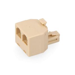 Edm Adaptador teléfono salida doble, 4 vías, PVC, Blanco Precio: 1.79000019. SKU: S7916833
