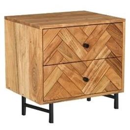 DKD Home Decor Mesita de Noche Moderna Espiga 40 x 50 x 50 cm Acacia y Metal Precio: 187.50000038. SKU: B15DTHNGXV