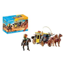 Playmobil Diligencia del Salvaje Oeste Western, Juguete de Construcción de Plástico para Niños de 3 Años en Adelante