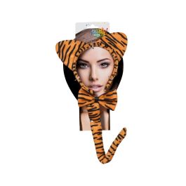 Kit Tigresa Diadema Orejas Pajarita Y Cola para Fiestas y Disfraces