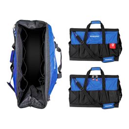 Workpro Bolsa de Herramientas con Cremallera, Base Impermeable, Correa Ajustable y 20 Bolsillos – 60 x 26 x 40 cm